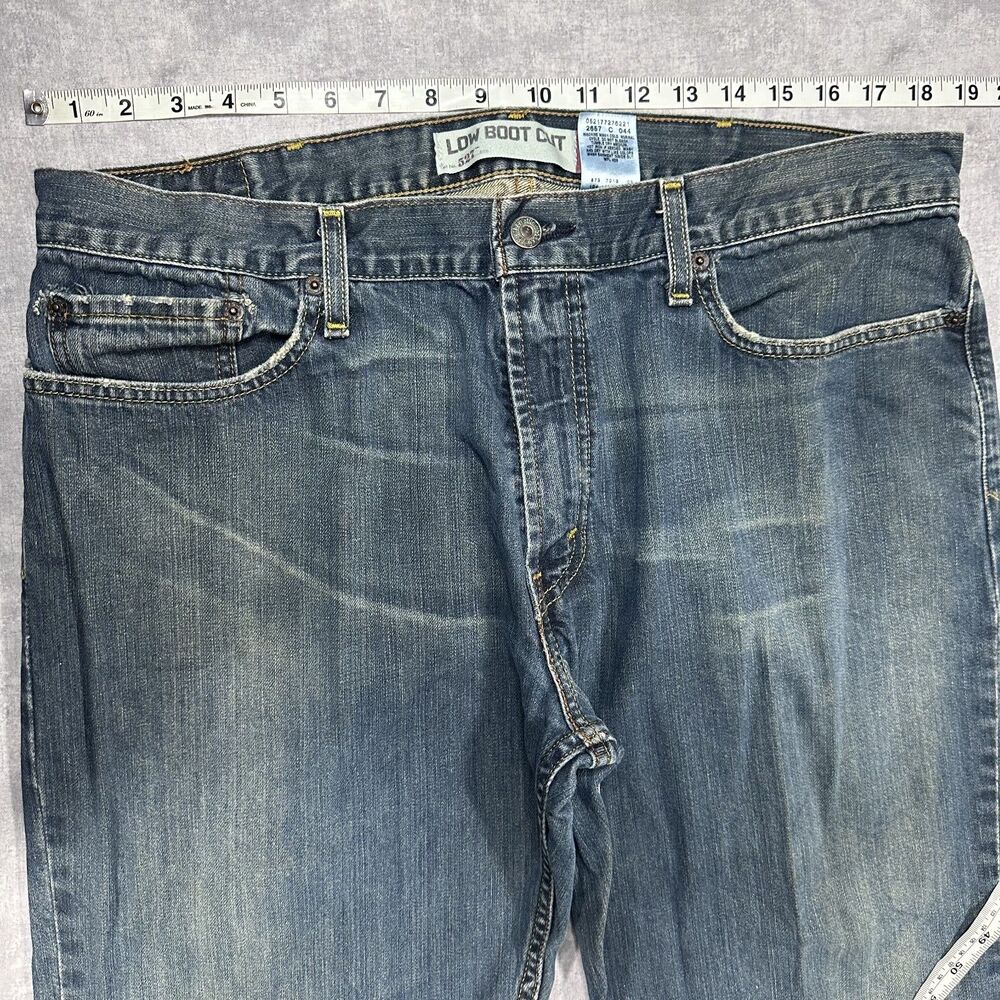 Vintage Levi's 527 Low Boot Cut Size 38x32 Mens Jeans Faded Loose Fit - Picture 7 of 10